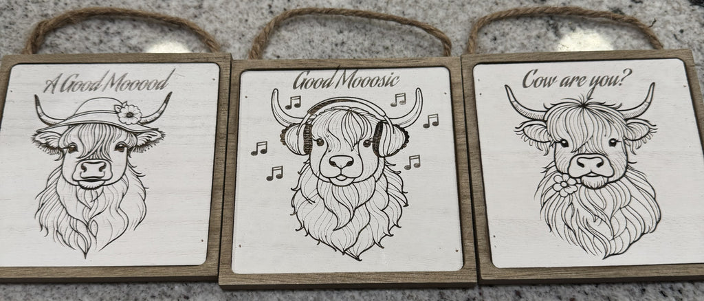 Cow-Themed Wall Art Set